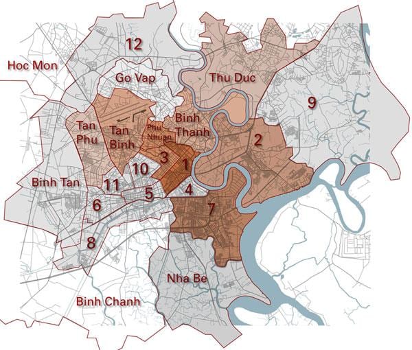дүүргийн газрын зураг saigon